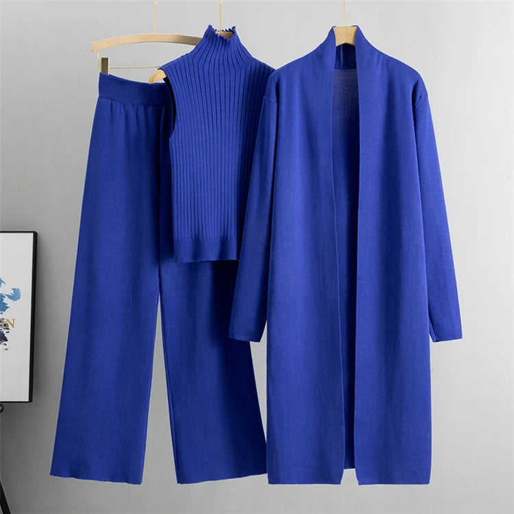 Ensemble 3 pièces – pantalon, top et cardigan