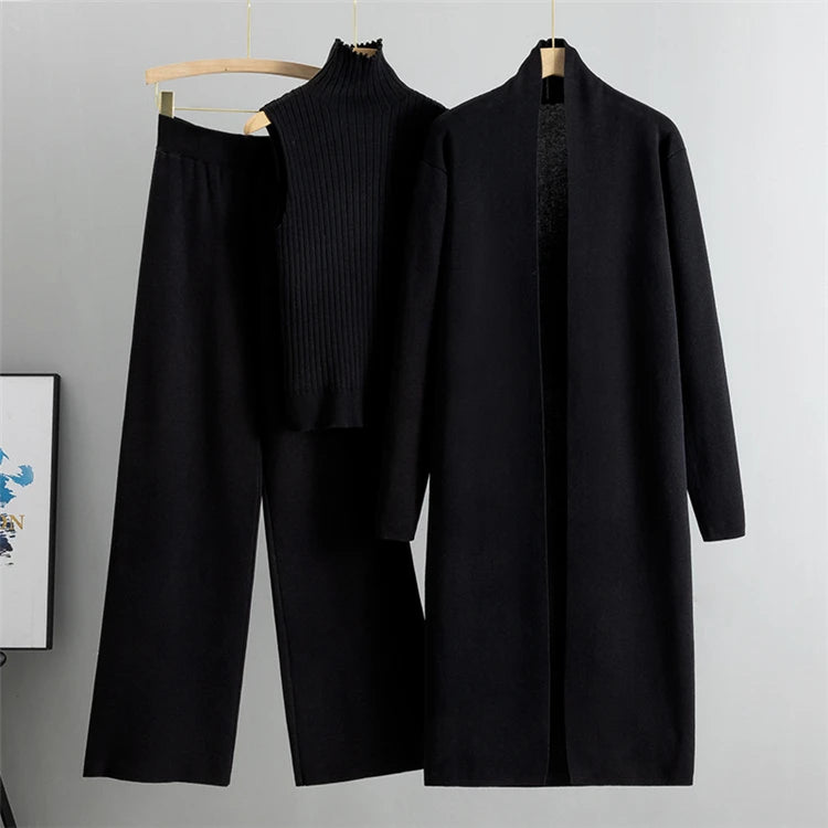 Ensemble 3 pièces – pantalon, top et cardigan