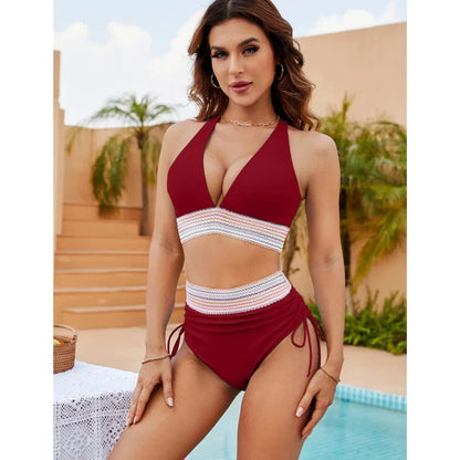 Bikini élégant taille haute sculptant