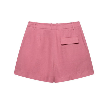 Conjunto Mara de chaleco y shorts de lino para mujer