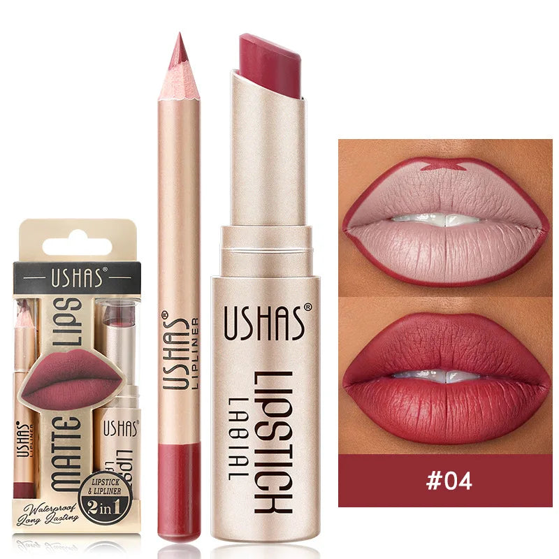 Set Delineador y Labial Mate – Color Intenso y Larga Duración