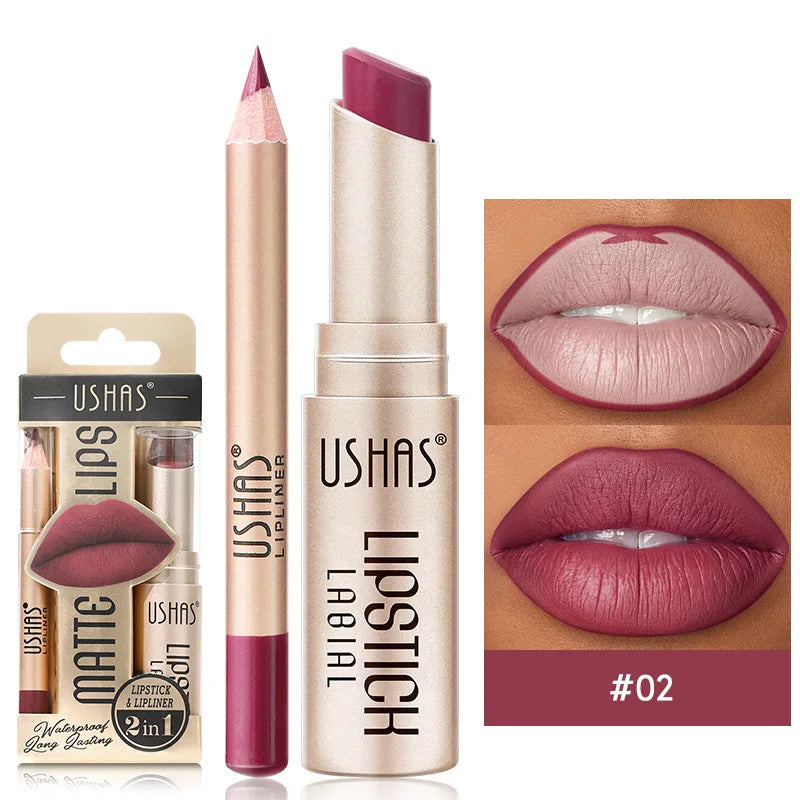 Set Delineador y Labial Mate – Color Intenso y Larga Duración