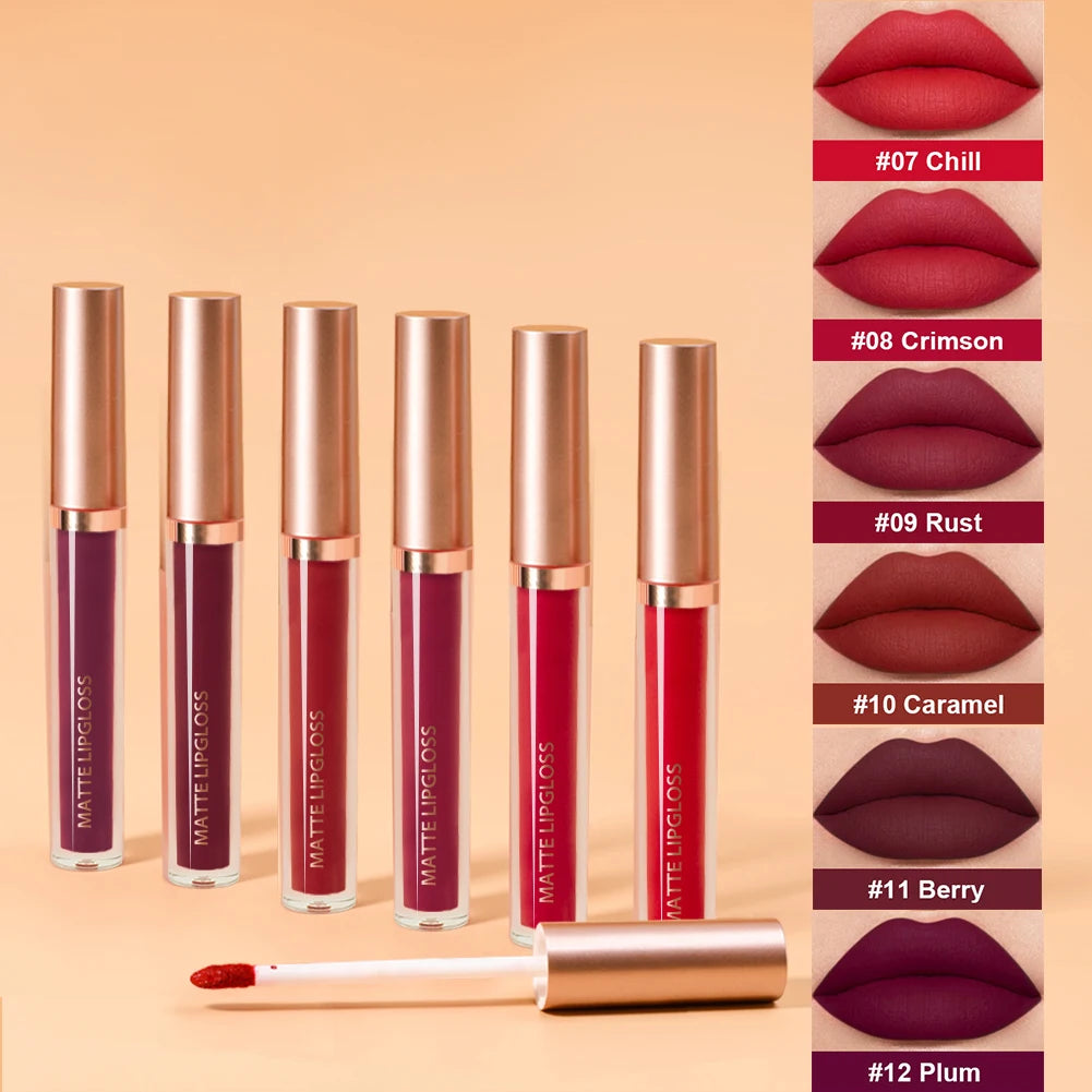 Brillo Labial Mate AB – Pack de 6 - Labios Perfectos