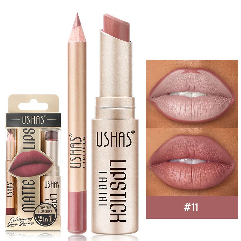 Set Delineador y Labial Mate – Color Intenso y Larga Duración
