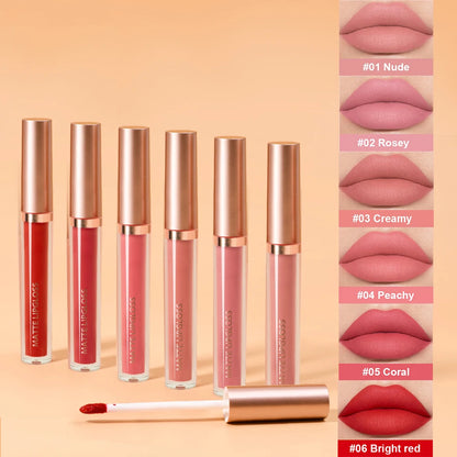 Brillo Labial Mate AB – Pack de 6 - Labios Perfectos