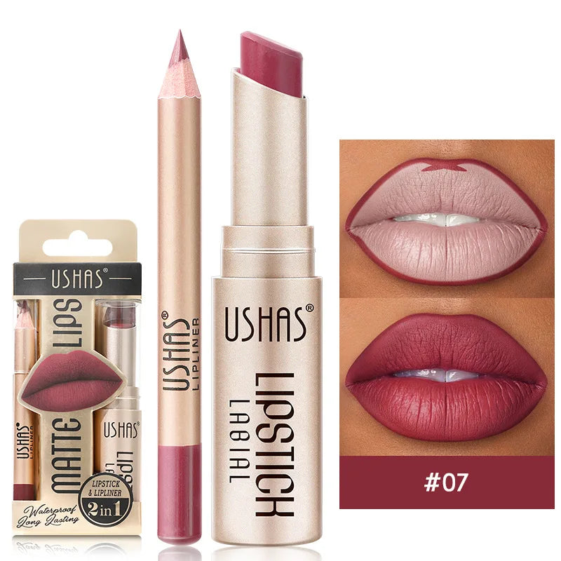 Set Delineador y Labial Mate – Color Intenso y Larga Duración